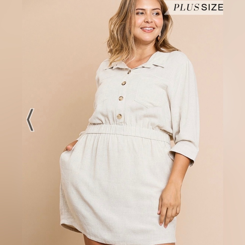 Umgee Aurelia linen blend dress size 1X NWT